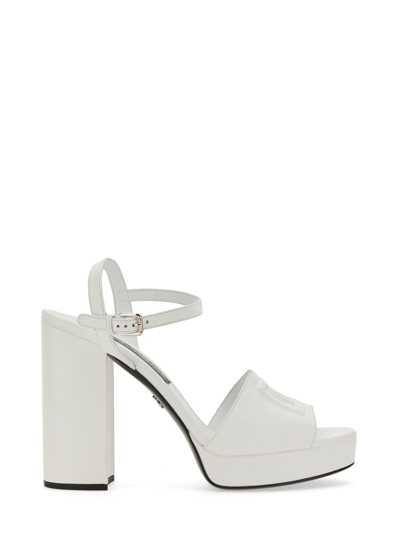 Dolce & Gabbana Platform Sandal With Logo In White