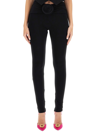 Magda Butrym Embellished Stretch-knit Skinny Pants In Black