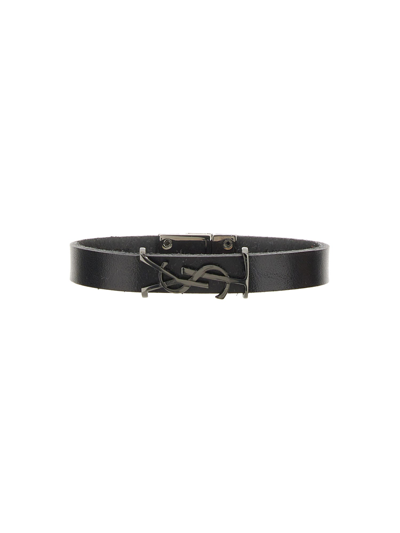 Saint Laurent Cassandras Bracelet In Black