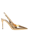 DOLCE & GABBANA SLINGBACK IN GOLD MIRROR LEATHER