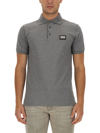 Dolce & Gabbana Gray Logo Plaque Cotton Men Polo Shirt T-shirt In Grigio