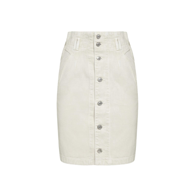 Isabel Marant Tloan Denim Mini Skirt In Beige