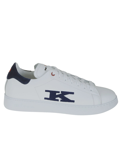 Kiton Sneakers In White Light Blue