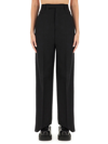 Rick Owens Wide Leg Trousers Featuring Front Pleats In Nero