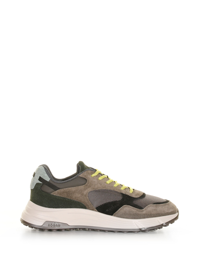 Hogan Hyperlight Sneakers In Suede And Fabric In Grey
