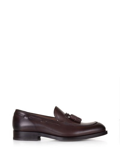 Fratelli Rossetti Leather Loafers With Tassels In Nero