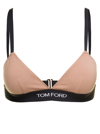TOM FORD BEIGE TRIANGLE BRA WITH LOGO UNDERBAND IN JERSEY WOMAN TOM FORD