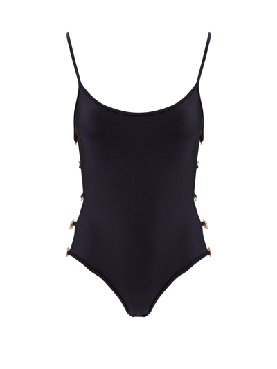 Gucci Sparkling Jersey Swimsuit With Horsebit In Black