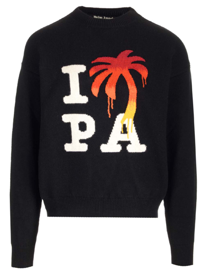 Palm Angels I Love Pa Sweater Black Red