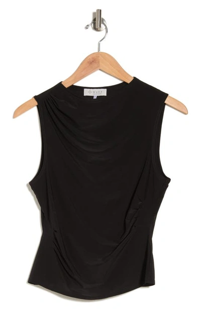 Wayf Ruched Sleeveless Top In Black