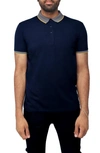 X-ray Pipe Trim Knit Polo In Navy/ Mustard