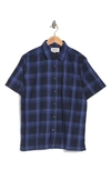 Create Unison Linen & Cotton Button-up Shirt In Midnight Multi