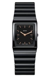 Rado Ceramica Diamond Bracelet Watch, 22.9mm X 31.7mm In Black