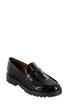 Mia Amore Hali Lug Sole Penny Loafer In Black