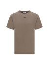 Off-white T Shirt With Arrow Embroidery In Beige Blac