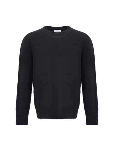Off-white Arrow Mohair Blend Knit Sweater In Black Beig