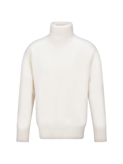Oamc Whistler High-neck Sweater In Natural White/black