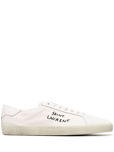 Saint Laurent Court Classic Sl06 Sneakers In White