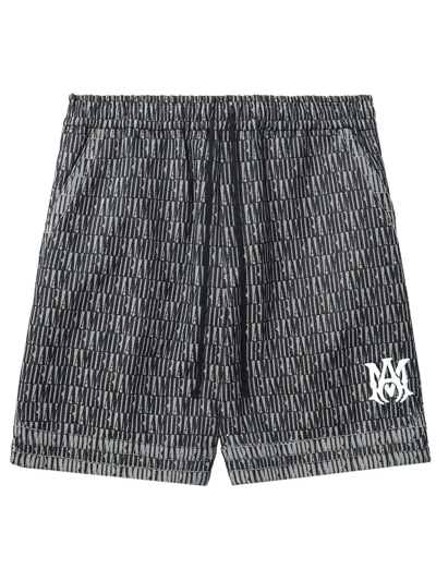 Amiri Logo-patch Cotton Shorts In Blue