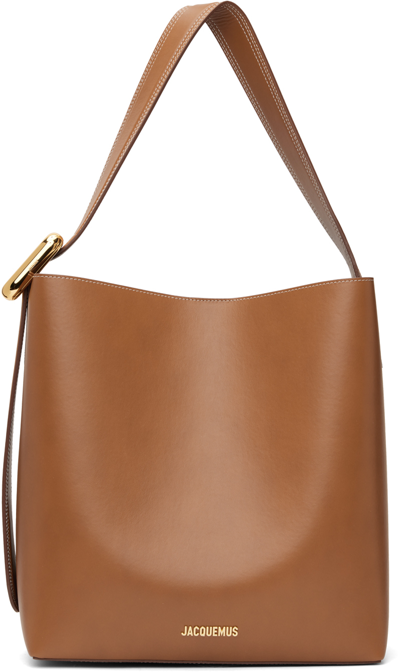 Jacquemus Le Regalo Leather Tote Bag In Brown
