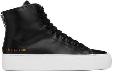 Common Projects Black Tournament Super High Trainers In 7506 Black