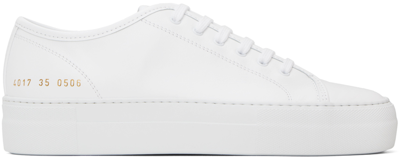 Common Projects White Tournament Super Low Sneakers In 0506 White