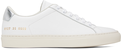 Common Projects Retro Low Leather Trainers In 0509 White/silver