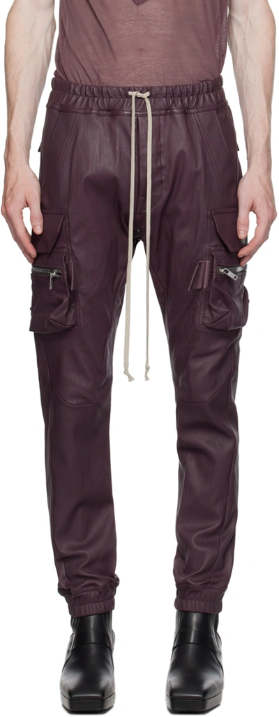Rick Owens Purple Mastodon Leather Pants In 33 Amethyst