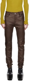 Rick Owens Tapered Trousers In Brown
