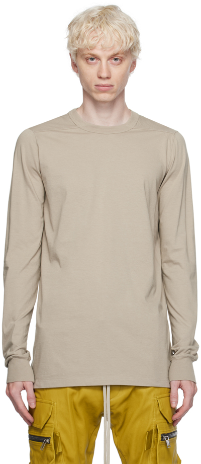 Rick Owens Off-white Level Long Sleeve T-shirt In 08 Pearl