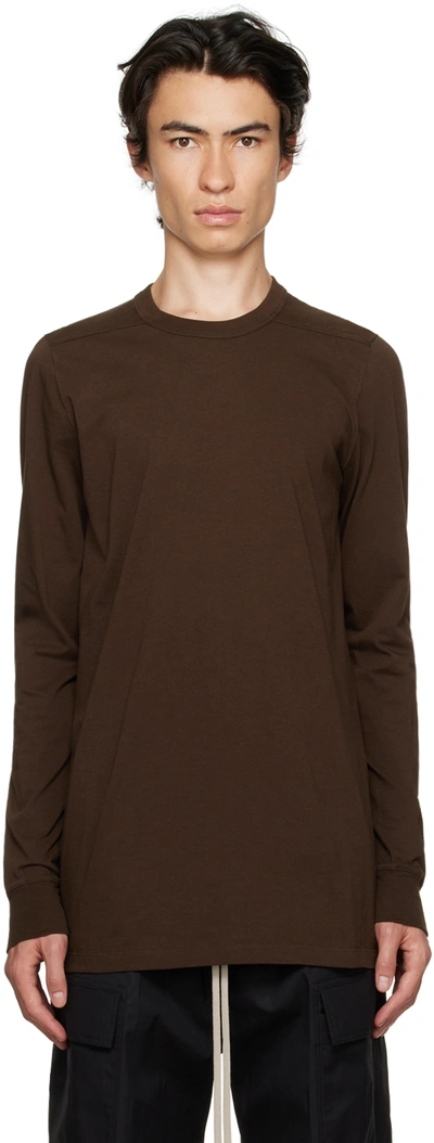 Rick Owens Brown Level Long Sleeve T-shirt In 04 Brown