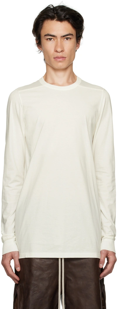 Rick Owens White Level Long Sleeve T-shirt In 11 Milk