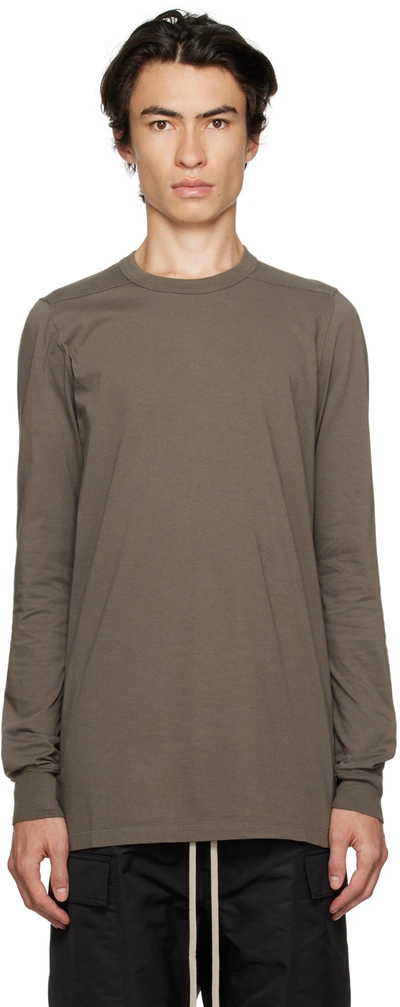 Rick Owens Gray Level Long Sleeve T-shirt In 34 Dust