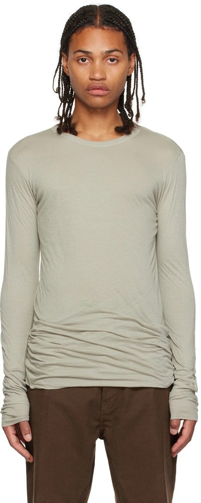 Rick Owens Off-white Edfu Double Long Sleeve T-shirt In 08 Pearl