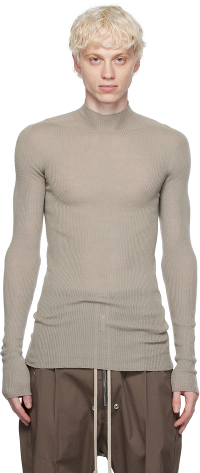 Rick Owens Off-white Rib Sweater In 08 Pearl