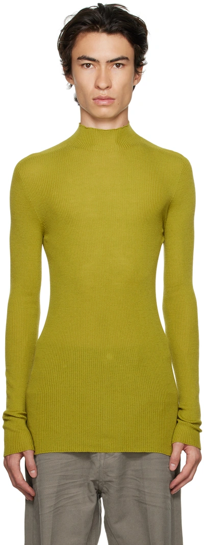 Rick Owens Green Lupetto Jumper In Yellow