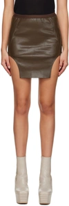 Rick Owens Brown Diana Denim Miniskirt In 04 Brown