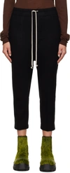 Rick Owens Pressed-crease Drawstring Cropped Trousers In 09 Black
