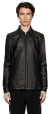 RICK OWENS BLACK PADDED LEATHER JACKET