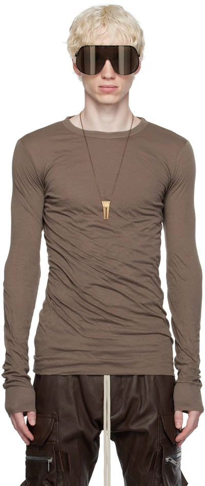 Rick Owens Gray Double Long Sleeve T-shirt In 34 Dust