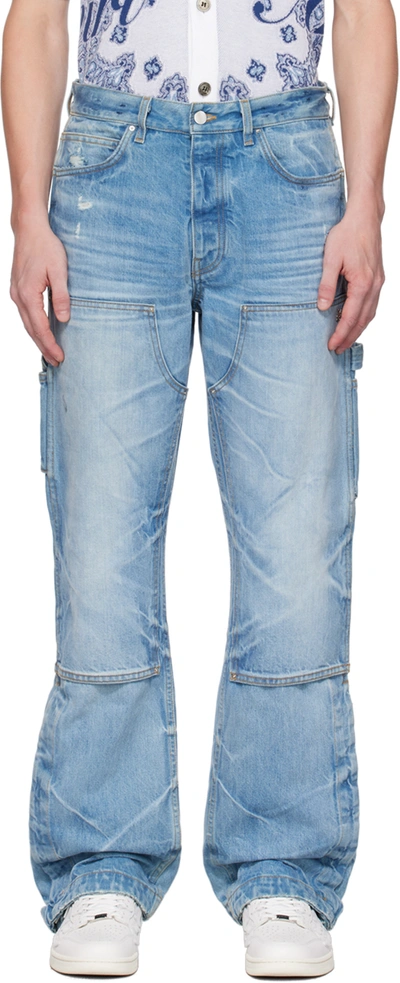 Amiri Blue Carpenter Jeans In Faded Indigo