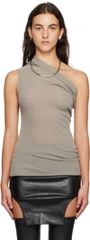 Rick Owens Off-white Rib Tank Top In 08 Pearl