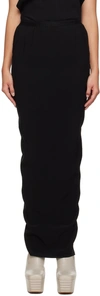 Rick Owens Wool Crepe High-waisted Long Skirt In 09 Black