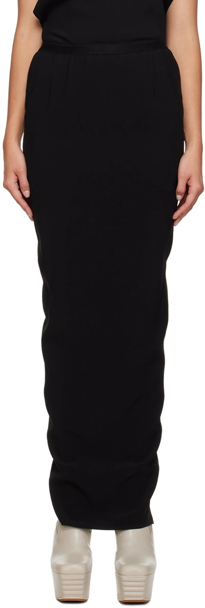Rick Owens Black Pillar Maxi Skirt In 09 Black