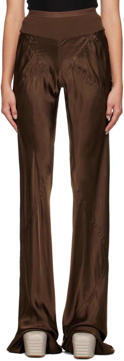 RICK OWENS BROWN BIAS TROUSERS