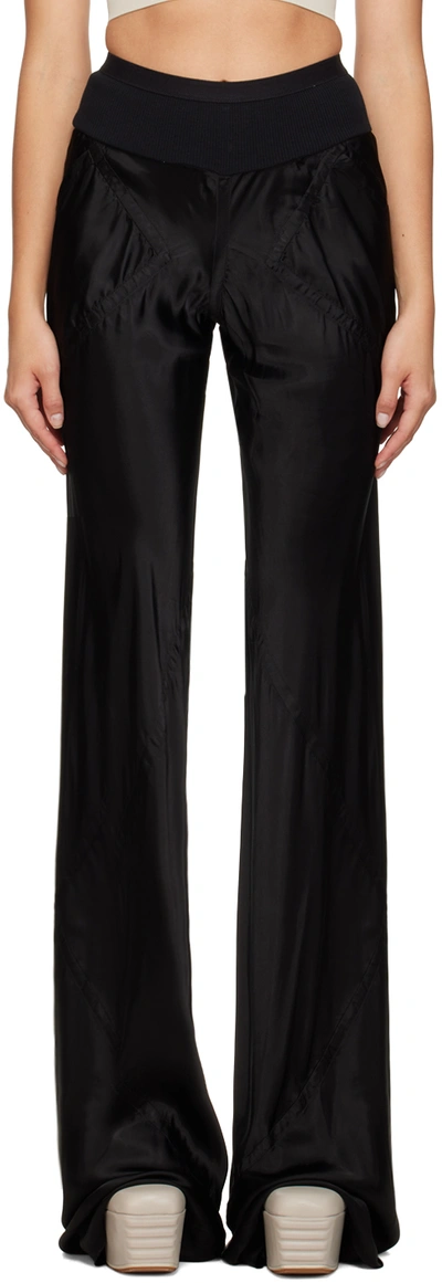 Rick Owens Black Bias Trousers In 09 Black