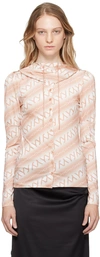 Open Yy Chain Hoodie In Beige
