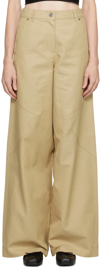 Open Yy Beige Wide-leg Trousers