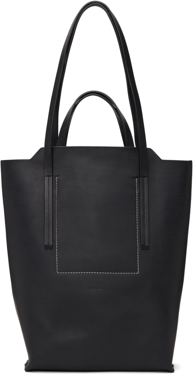 Rick Owens Medium Shopper Leather Tote Bag In 09 Black