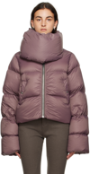 RICK OWENS PURPLE FUNNEL NECK DOWN JACKET